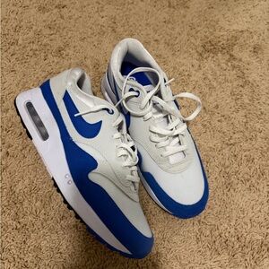Nike Air Max White and Blue Golf Shoes